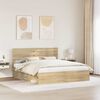 vidaXL Cadre de lit avec t&ecirc;te de lit Sonoma 200 x 200 cm Pin massif