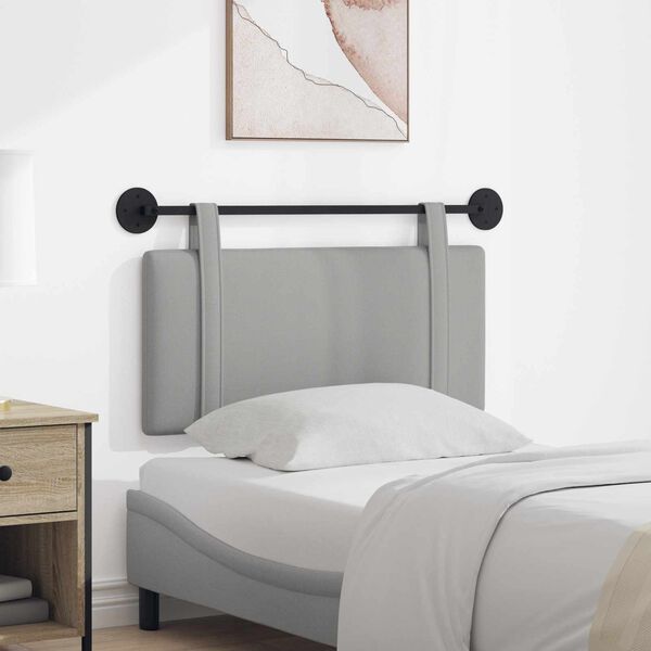vidaXL T&ecirc;te de lit suspendue Uni Gris nuage 90 x 55 x 5 cm tissu