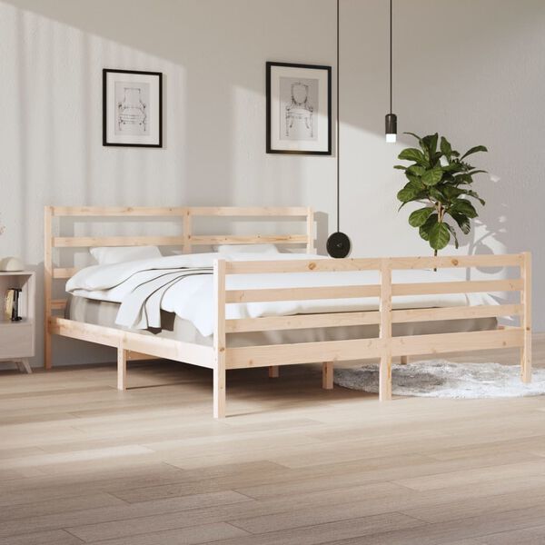 vidaXL Cadre de lit sans matelas bois massif de pin 200x200 cm