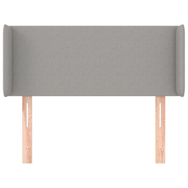 vidaXL T&ecirc;te de lit avec oreilles Gris clair 83x16x78/88 cm Tissu