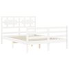 vidaXL Cadre de lit sans matelas blanc bois massif