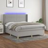 vidaXL Sommier &agrave; lattes de lit matelas LED Gris clair 160x200 cm Tissu