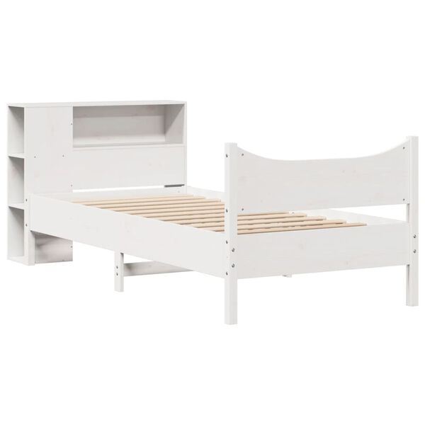vidaXL Cadre de lit sans matelas blanc 90x200 cm bois de pin massif