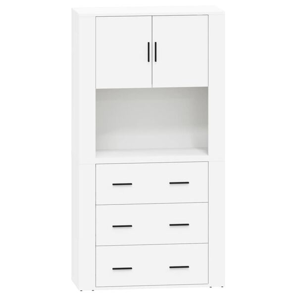 vidaXL Buffet haut Blanc Bois d'ing&eacute;nierie