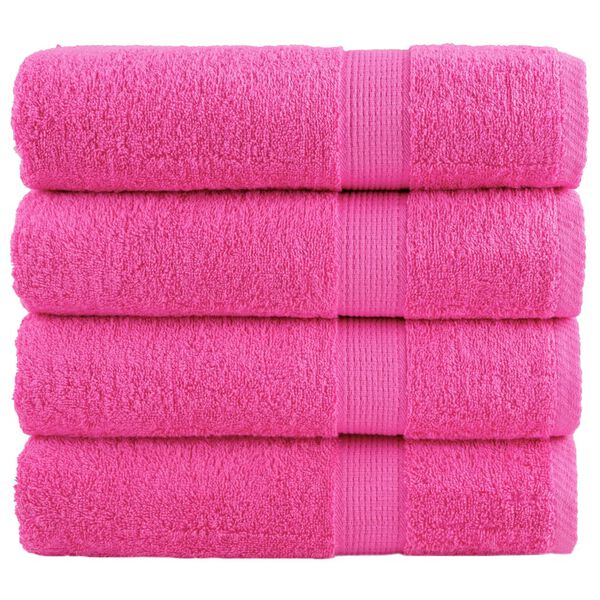 vidaXL Serviettes de douche de qualit&eacute; sup&eacute;rieure SOLUND 4 pcs rose