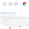 vidaXL Sommier &agrave; lattes de lit avec matelas Blanc 200x200cm Similicuir