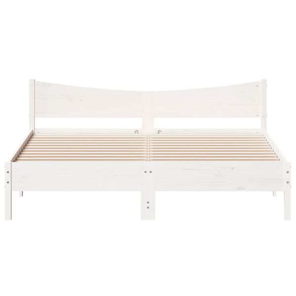 vidaXL Cadre de lit sans matelas blanc 200x200 cm bois massif de pin