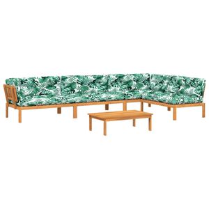 vidaXL Salon palette de jardin avec coussins 5pcs bois d'acacia massif