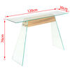 vidaXL Table Console MDF et verre 120 x 30 x 76 cm Couleur de ch&ecirc;ne