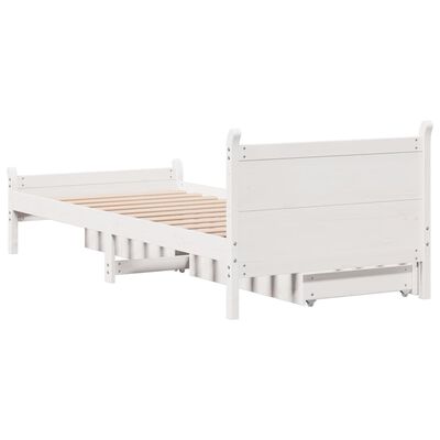 vidaXL Cadre de lit sans matelas blanc 90x200 cm bois de pin massif