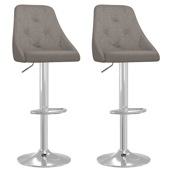vidaXL Tabourets de bar lot de 2 gris fonc&eacute; tissu