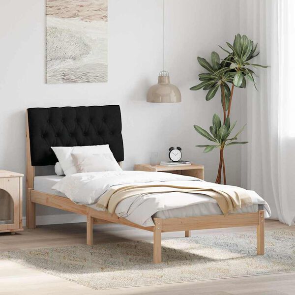 vidaXL Cadre de lit avec t&ecirc;te de lit rembourr&eacute;e Marron 75 x 190 cm