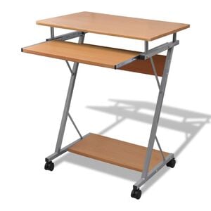 vidaXL Bureau d'ordinateur avec plateau &agrave; clavier coulissant Marron