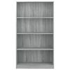 vidaXL Biblioth&egrave;que 4 niveaux Sonoma gris 80x24x142 cm