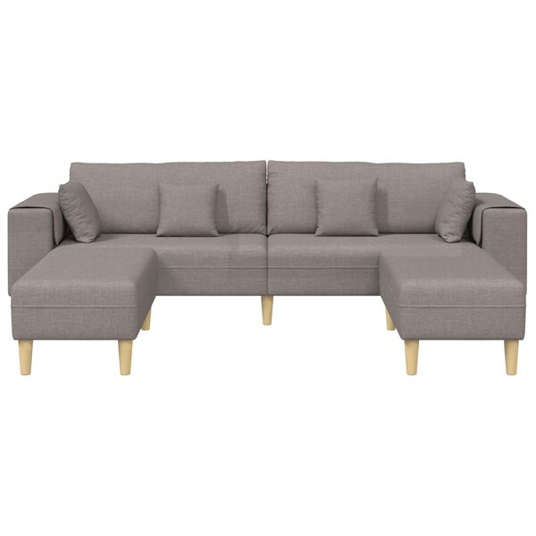 vidaXL Canap&eacute; avec coussin 3 pcs Taupe tissu
