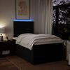 vidaXL Sommier &agrave; lattes de lit avec matelas noir 120x190 cm tissu
