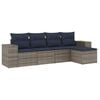 vidaXL Ensemble de canap&eacute; de jardin 5 pcs avec coussins gris r&eacute;sine tress&eacute;e