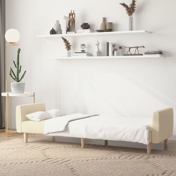 vidaXL Canap&eacute;-lit &agrave; 2 places cr&egrave;me tissu