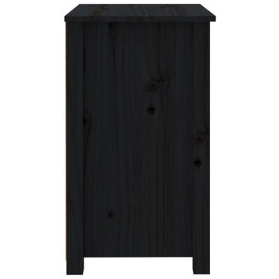 vidaXL Table de chevet Noir 50x35x61,5 cm Bois de pin massif
