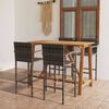 vidaXL Ensemble de bar de jardin 5 pcs Gris