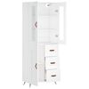 vidaXL Buffet haut Blanc 69,5x34x180 cm Bois d'ing&eacute;nierie