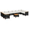 vidaXL Salon de jardin 11 pcs avec coussins noir r&eacute;sine tress&eacute;e