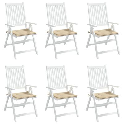 vidaXL Coussins de chaise jardin lot de 6 beige 50x50x3cm tissu oxford