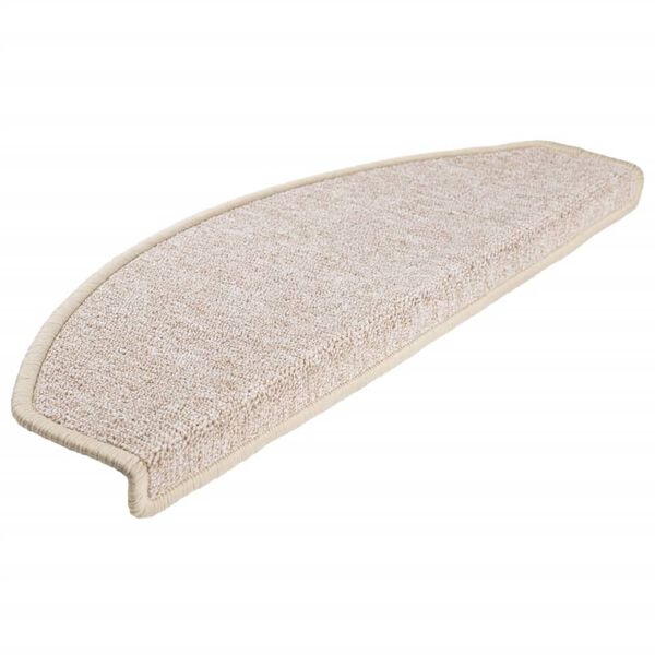 vidaXL Tapis d'escalier 15 pi&egrave;ces 65 x 24 x 4 cm Taupe Demi-rond Grand