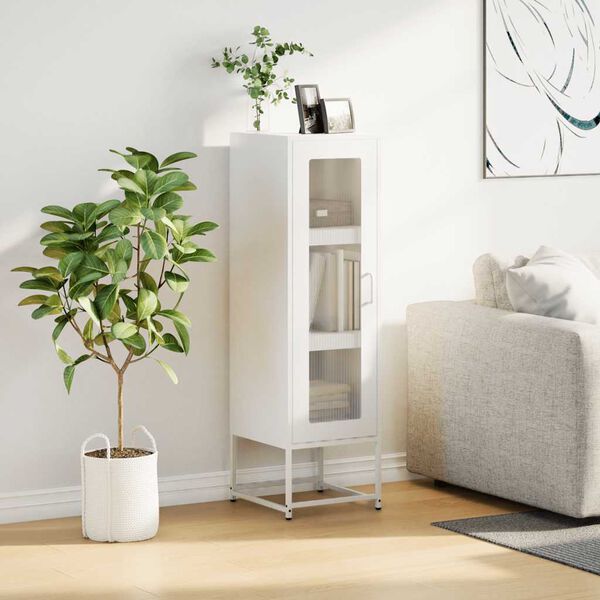 vidaXL Buffet haut blanc 36x39x123 cm acier laminé à froid