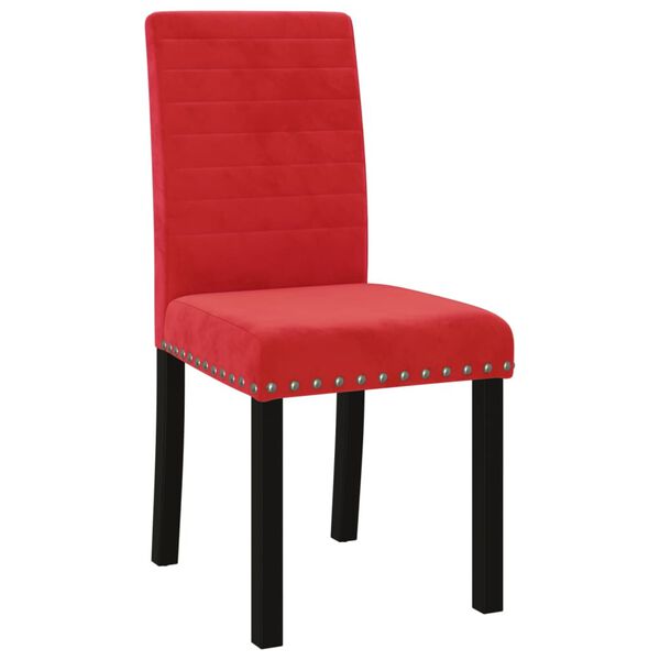 vidaXL Chaises &agrave; manger lot de 2 rouge bordeaux velours