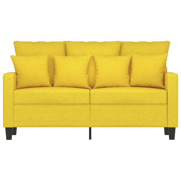 vidaXL Canap&eacute; &agrave; 2 places Jaune clair 120 cm Tissu