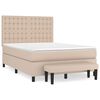 vidaXL Sommier &agrave; lattes de lit avec matelas Cappuccino 140x200 cm