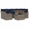 vidaXL Ensemble de canap&eacute; de jardin 7 pc gris et bleu marine