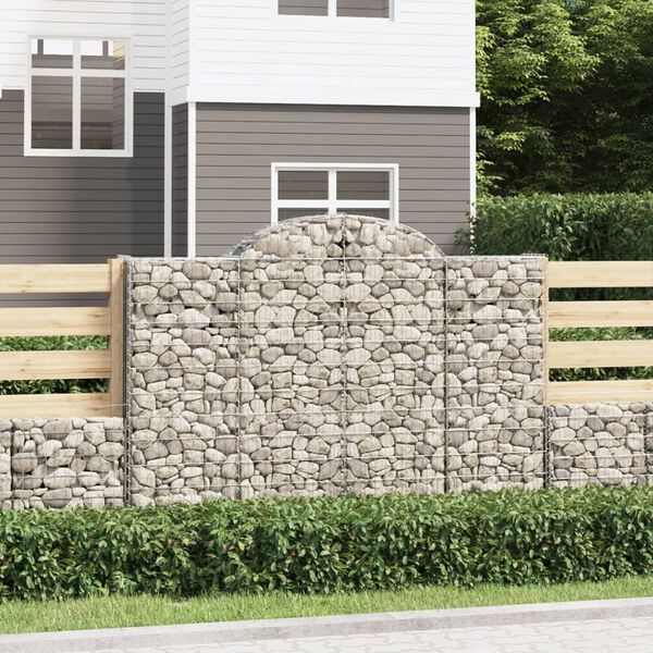 vidaXL Paniers à gabions arqués 10 pcs 200x30x140/160 cm Fer galvanisé