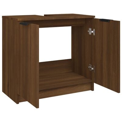 vidaXL Armoire de bain Chêne fumé 64,5x33,5x59 cm Bois d'ingénierie