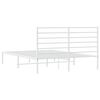 vidaXL Cadre de lit m&eacute;tal sans matelas et t&ecirc;te de lit blanc 120x200 cm