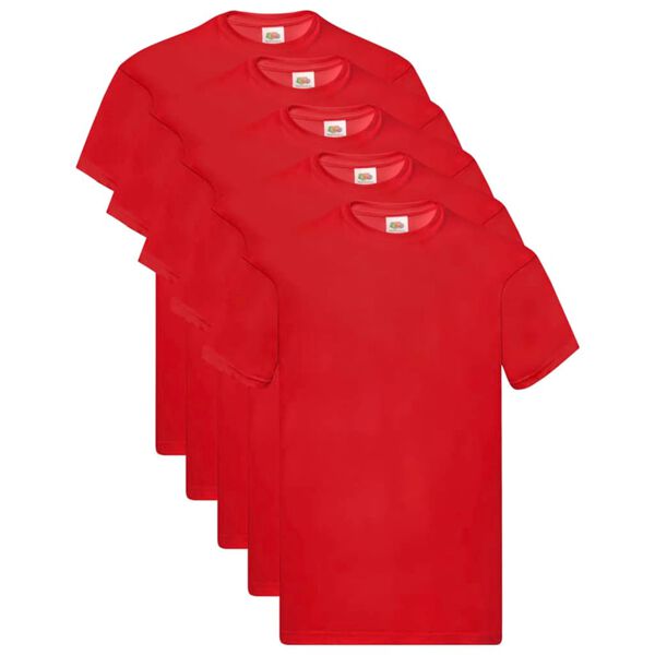 Fruit of the Loom T-shirts originaux 5 pcs Rouge S Coton