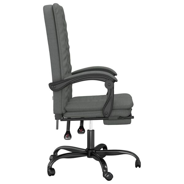 vidaXL Fauteuil inclinable de bureau Gris fonc&eacute; Tissu