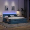 VidaXL Cadre de lit ottoman avec matelas bleu fonc&eacute; 180x200 cm velours