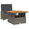 vidaXL Ensemble &agrave; manger de jardin et coussins 2 pcs gris rotin