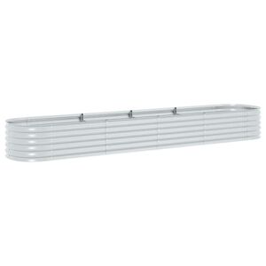 vidaXL Lit sur&eacute;lev&eacute; de jardin 400x80x44 cm Acier galvanis&eacute; Argent&eacute;