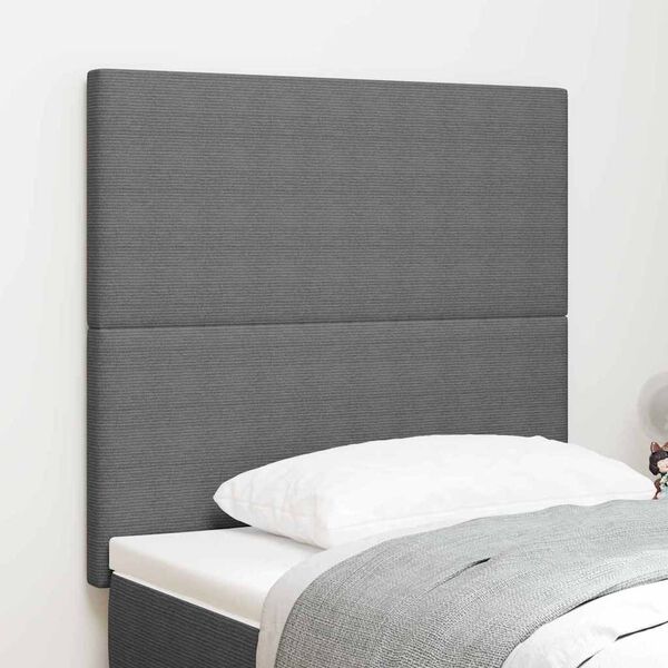 vidaXL T&ecirc;te de lit LED avec des lumi&egrave;res &agrave; LED Gris clair 80 cm tissu