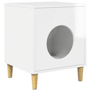 vidaXL Maison pour chat Blanc Brillant 42,5 x 40 x 53 cm