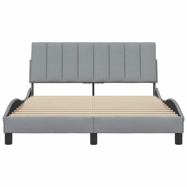 vidaXL Cadre de lit sans matelas Hanko gris clair 140x190 cm tissu