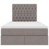 vidaXL Lit avec rangement et matelas Taupe 120 x 190 cm tissu