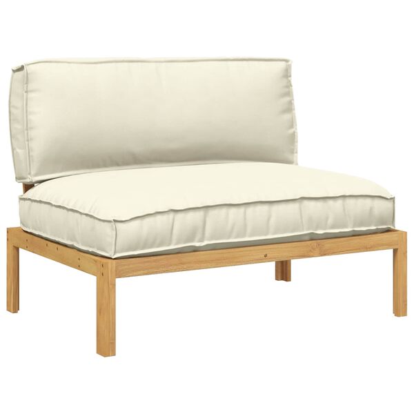 vidaXL Ensemble de Canap&eacute;s Cr&egrave;me 120 x 92 x 69 cm Bois d'Acacia Massif