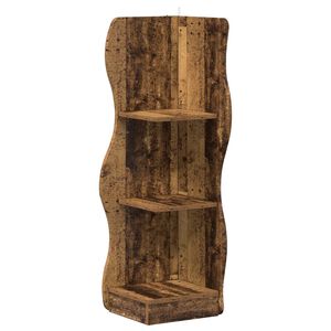 vidaXL &Eacute;tag&egrave;re d'angle Bois ancien 34 x 33 x 102 cm Bois d'ing&eacute;nierie