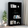 vidaXL Biblioth&egrave;que &agrave; 4 niveaux noir brillant bois d'ing&eacute;nierie