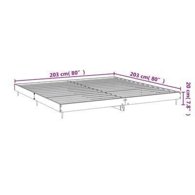 vidaXL Cadre de lit sans matelas blanc brillant 200x200 cm