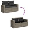 vidaXL Salon de jardin avec coussins 8 pcs gris r&eacute;sine tress&eacute;e acacia
